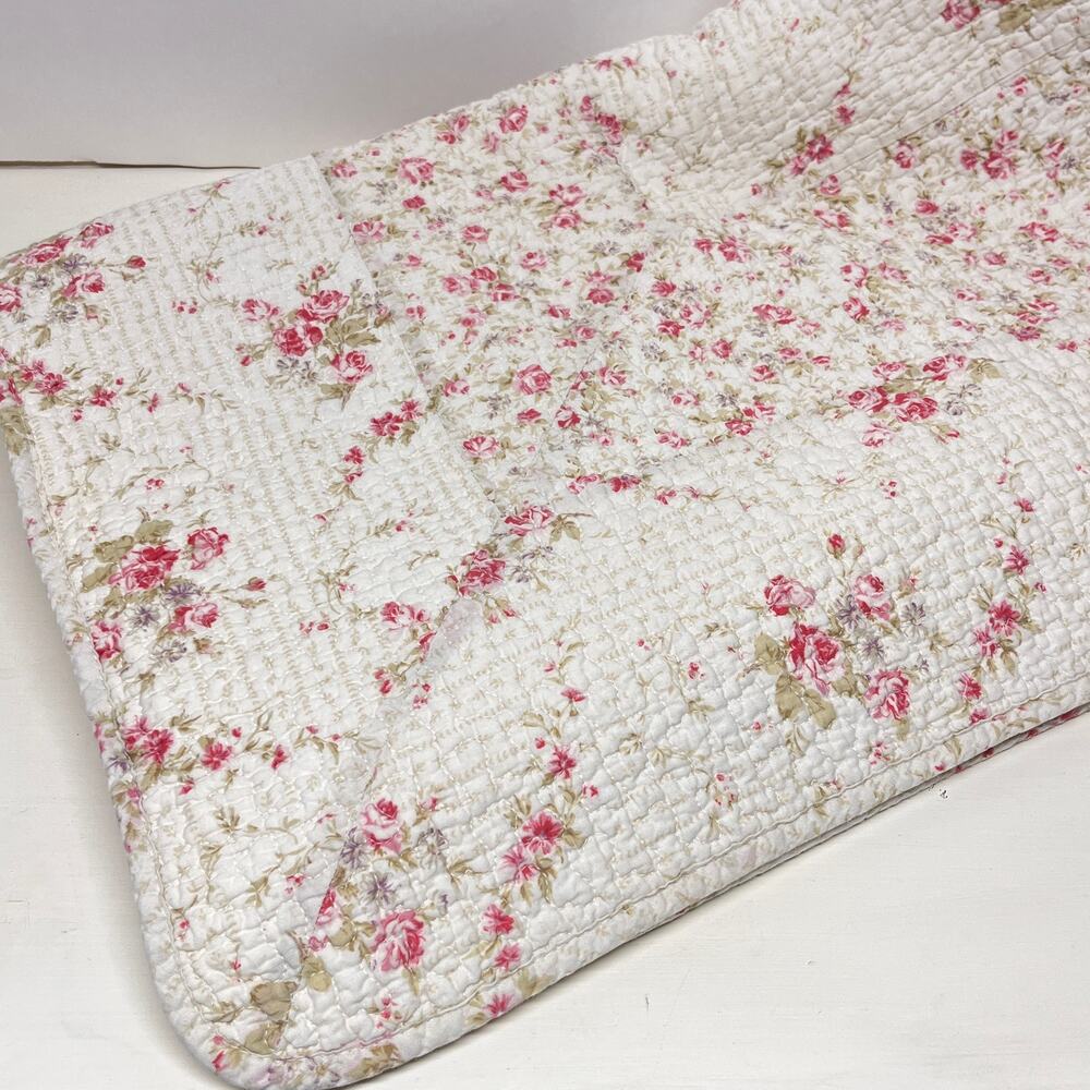 Cottage Core Laura Ashley Style Crib Quilt 56x48